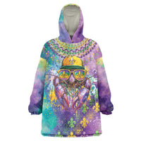 Mardi Gras Crawfish Personalized Wearable Blanket Hoodie NOLA Fat Tuesday Drip Art - Wonder Print Shop