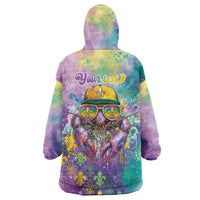 Mardi Gras Crawfish Personalized Wearable Blanket Hoodie NOLA Fat Tuesday Drip Art - Wonder Print Shop