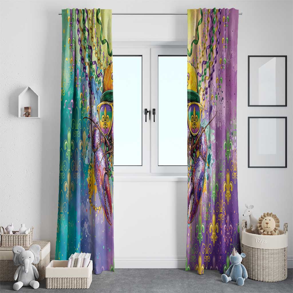 Mardi Gras Crawfish Window Curtain NOLA Fat Tuesday Drip Art - Wonder Print Shop