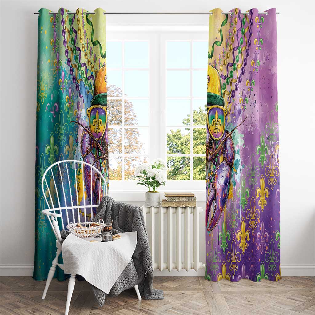 Mardi Gras Crawfish Window Curtain NOLA Fat Tuesday Drip Art - Wonder Print Shop