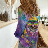 Mardi Gras Crawfish Personalized Women Casual Shirt NOLA Fat Tuesday Drip Art - Wonder Print Shop
