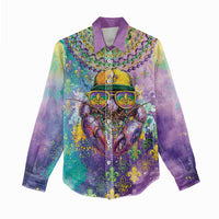 Mardi Gras Crawfish Personalized Women Casual Shirt NOLA Fat Tuesday Drip Art - Wonder Print Shop