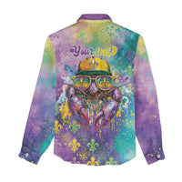Mardi Gras Crawfish Personalized Women Casual Shirt NOLA Fat Tuesday Drip Art - Wonder Print Shop