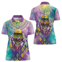 Mardi Gras Crawfish Personalized Women Polo Shirt NOLA Fat Tuesday Drip Art - Wonder Print Shop