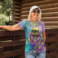 Mardi Gras Crawfish Personalized Women Polo Shirt NOLA Fat Tuesday Drip Art - Wonder Print Shop