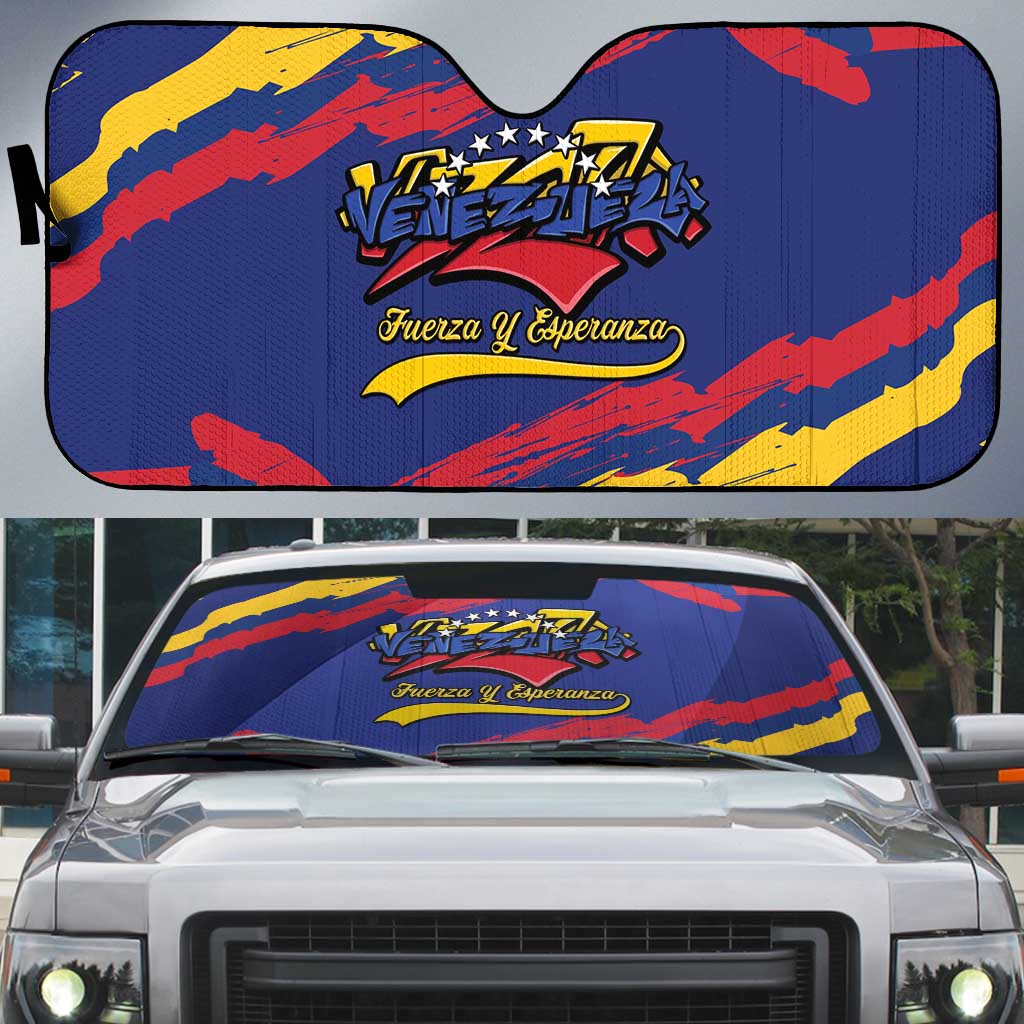 Venezuela Fuerza Y Esperanza Auto Sun Shade - Wonder Print Shop