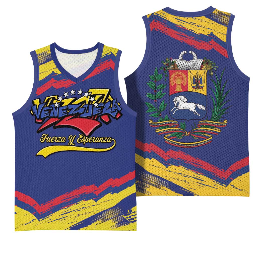 Venezuela Fuerza Y Esperanza Basketball Jersey - Wonder Print Shop