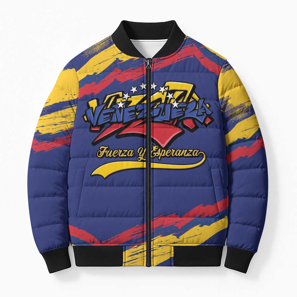 Venezuela Fuerza Y Esperanza Bomber Puffer Jacket - Wonder Print Shop