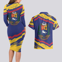 Venezuela Fuerza Y Esperanza Couples Matching Long Sleeve Bodycon Dress and Hawaiian Shirt - Wonder Print Shop