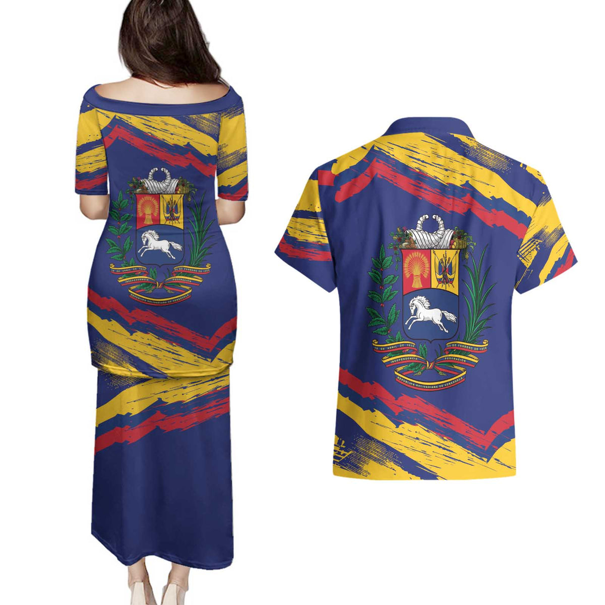 Venezuela Fuerza Y Esperanza Couples Matching Puletasi and Hawaiian Shirt - Wonder Print Shop
