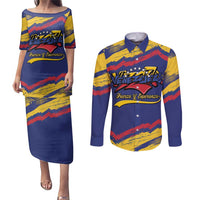Venezuela Fuerza Y Esperanza Couples Matching Puletasi and Long Sleeve Button Shirt - Wonder Print Shop
