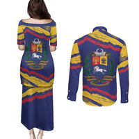 Venezuela Fuerza Y Esperanza Couples Matching Puletasi and Long Sleeve Button Shirt - Wonder Print Shop