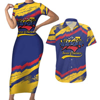 Venezuela Fuerza Y Esperanza Couples Matching Short Sleeve Bodycon Dress and Hawaiian Shirt - Wonder Print Shop