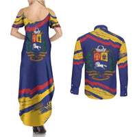 Venezuela Fuerza Y Esperanza Couples Matching Summer Maxi Dress and Long Sleeve Button Shirt - Wonder Print Shop