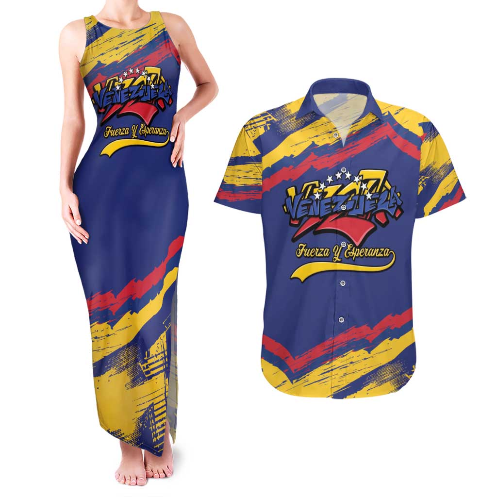 Venezuela Fuerza Y Esperanza Couples Matching Tank Maxi Dress and Hawaiian Shirt - Wonder Print Shop