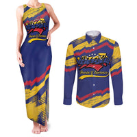 Venezuela Fuerza Y Esperanza Couples Matching Tank Maxi Dress and Long Sleeve Button Shirt - Wonder Print Shop