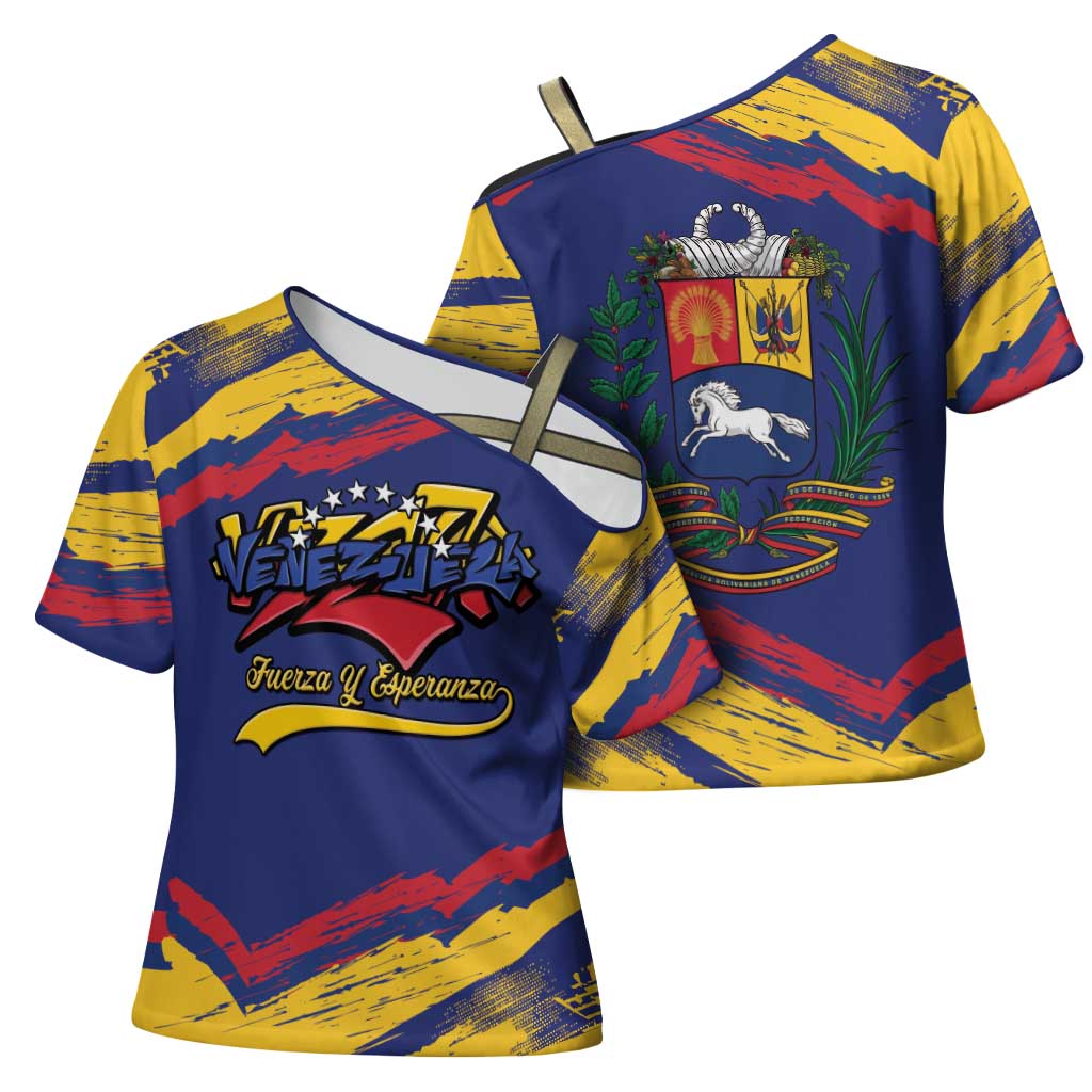 Venezuela Fuerza Y Esperanza Cross Shoulder Shirt - Wonder Print Shop