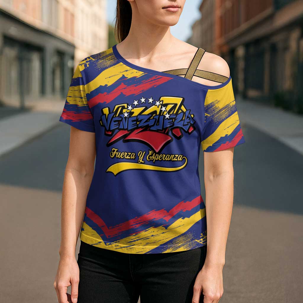 Venezuela Fuerza Y Esperanza Cross Shoulder Shirt - Wonder Print Shop