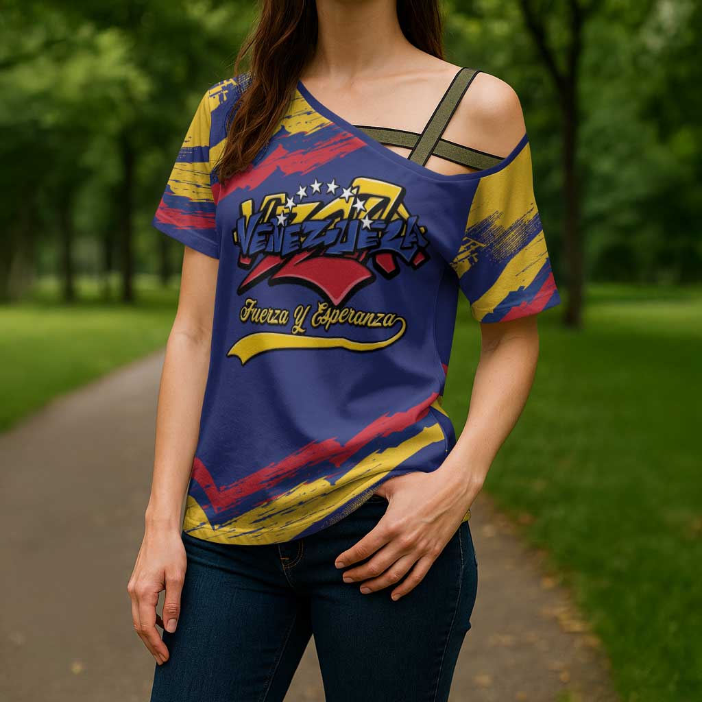 Venezuela Fuerza Y Esperanza Cross Shoulder Shirt - Wonder Print Shop