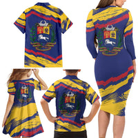 Venezuela Fuerza Y Esperanza Family Matching Long Sleeve Bodycon Dress and Hawaiian Shirt - Wonder Print Shop
