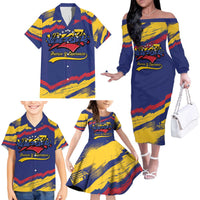 Venezuela Fuerza Y Esperanza Family Matching Off The Shoulder Long Sleeve Dress and Hawaiian Shirt - Wonder Print Shop