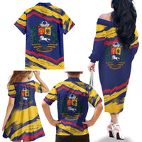 Venezuela Fuerza Y Esperanza Family Matching Off The Shoulder Long Sleeve Dress and Hawaiian Shirt - Wonder Print Shop