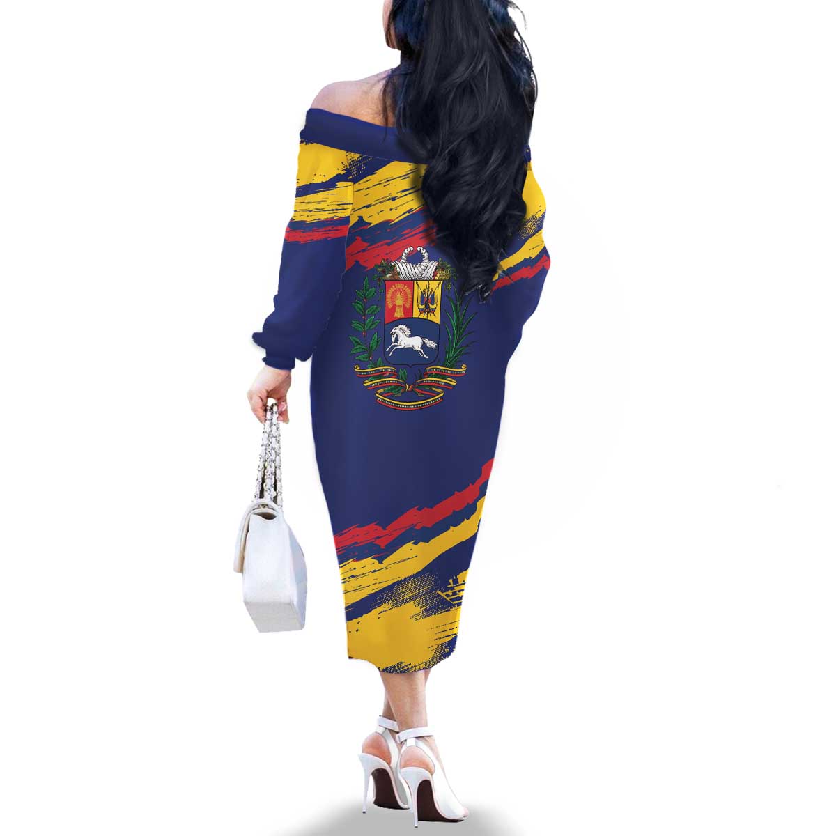 Venezuela Fuerza Y Esperanza Family Matching Off The Shoulder Long Sleeve Dress and Hawaiian Shirt - Wonder Print Shop