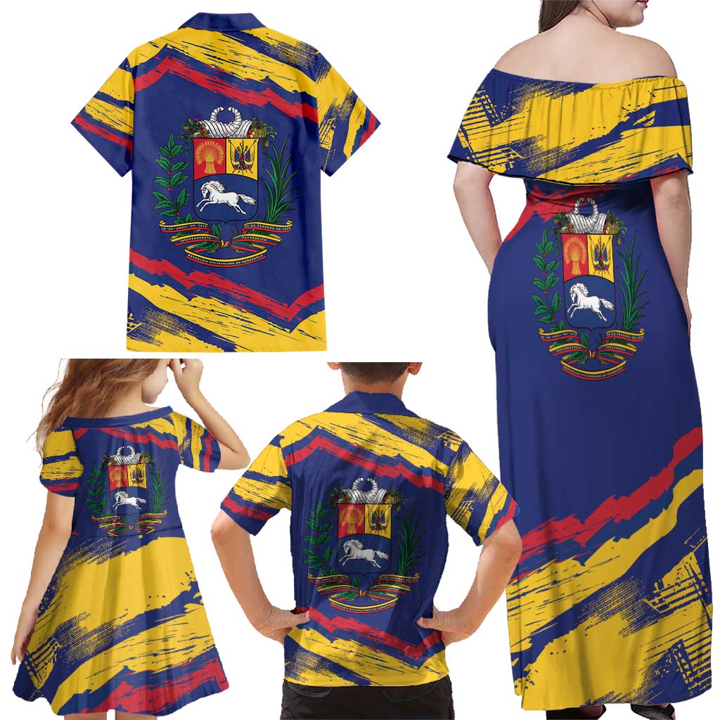 Venezuela Fuerza Y Esperanza Family Matching Off Shoulder Maxi Dress and Hawaiian Shirt - Wonder Print Shop