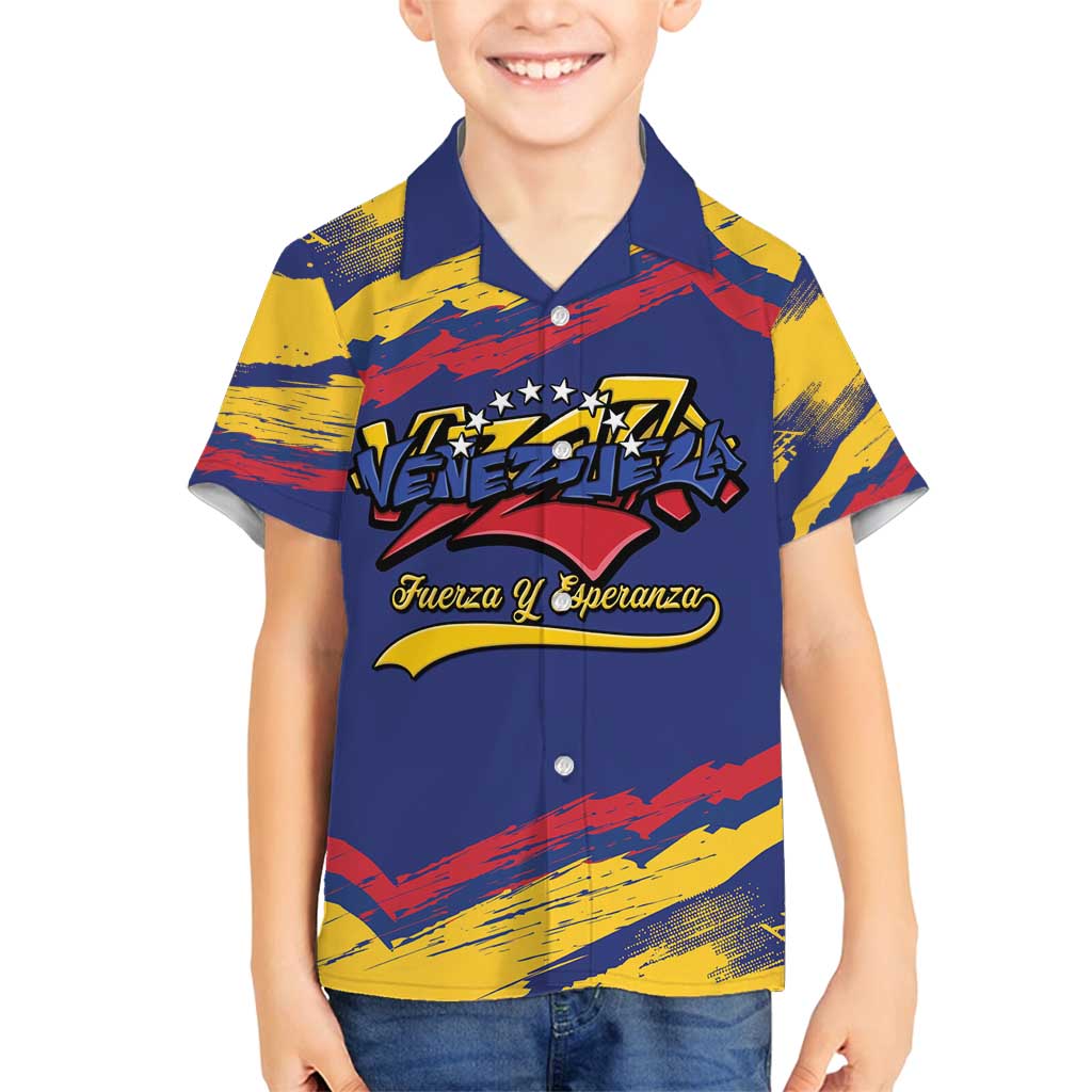 Venezuela Fuerza Y Esperanza Family Matching Off Shoulder Short Dress and Hawaiian Shirt - Wonder Print Shop