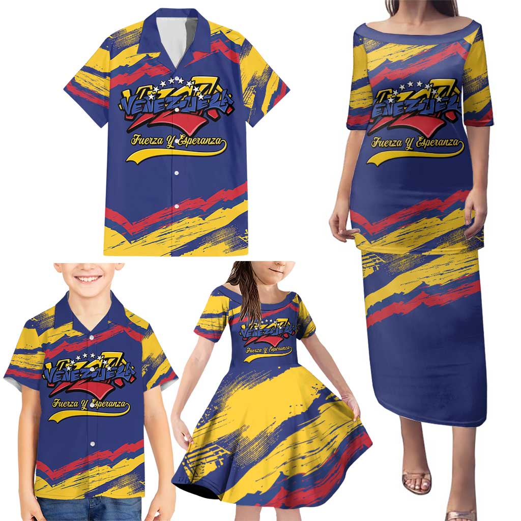 Venezuela Fuerza Y Esperanza Family Matching Puletasi and Hawaiian Shirt - Wonder Print Shop