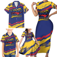 Venezuela Fuerza Y Esperanza Family Matching Short Sleeve Bodycon Dress and Hawaiian Shirt - Wonder Print Shop