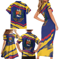 Venezuela Fuerza Y Esperanza Family Matching Short Sleeve Bodycon Dress and Hawaiian Shirt - Wonder Print Shop