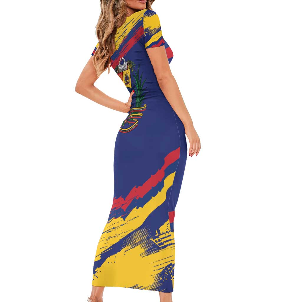 Venezuela Fuerza Y Esperanza Family Matching Short Sleeve Bodycon Dress and Hawaiian Shirt - Wonder Print Shop