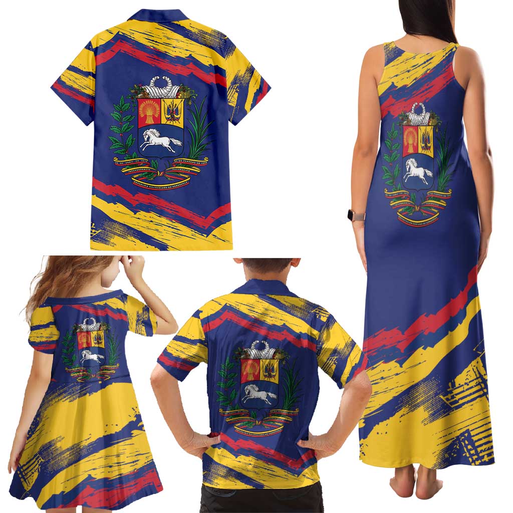 Venezuela Fuerza Y Esperanza Family Matching Tank Maxi Dress and Hawaiian Shirt - Wonder Print Shop