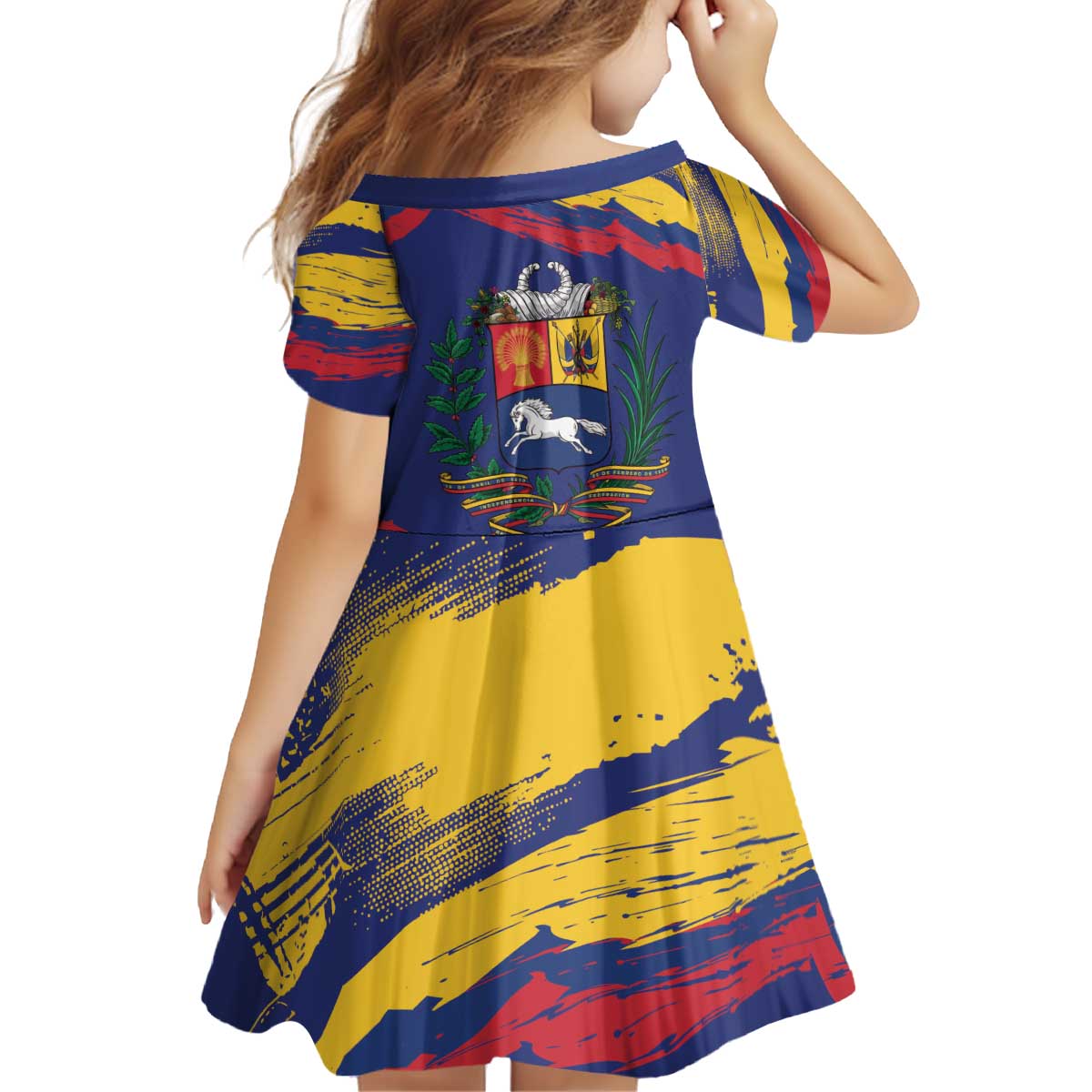 Venezuela Fuerza Y Esperanza Kid Short Sleeve Dress - Wonder Print Shop