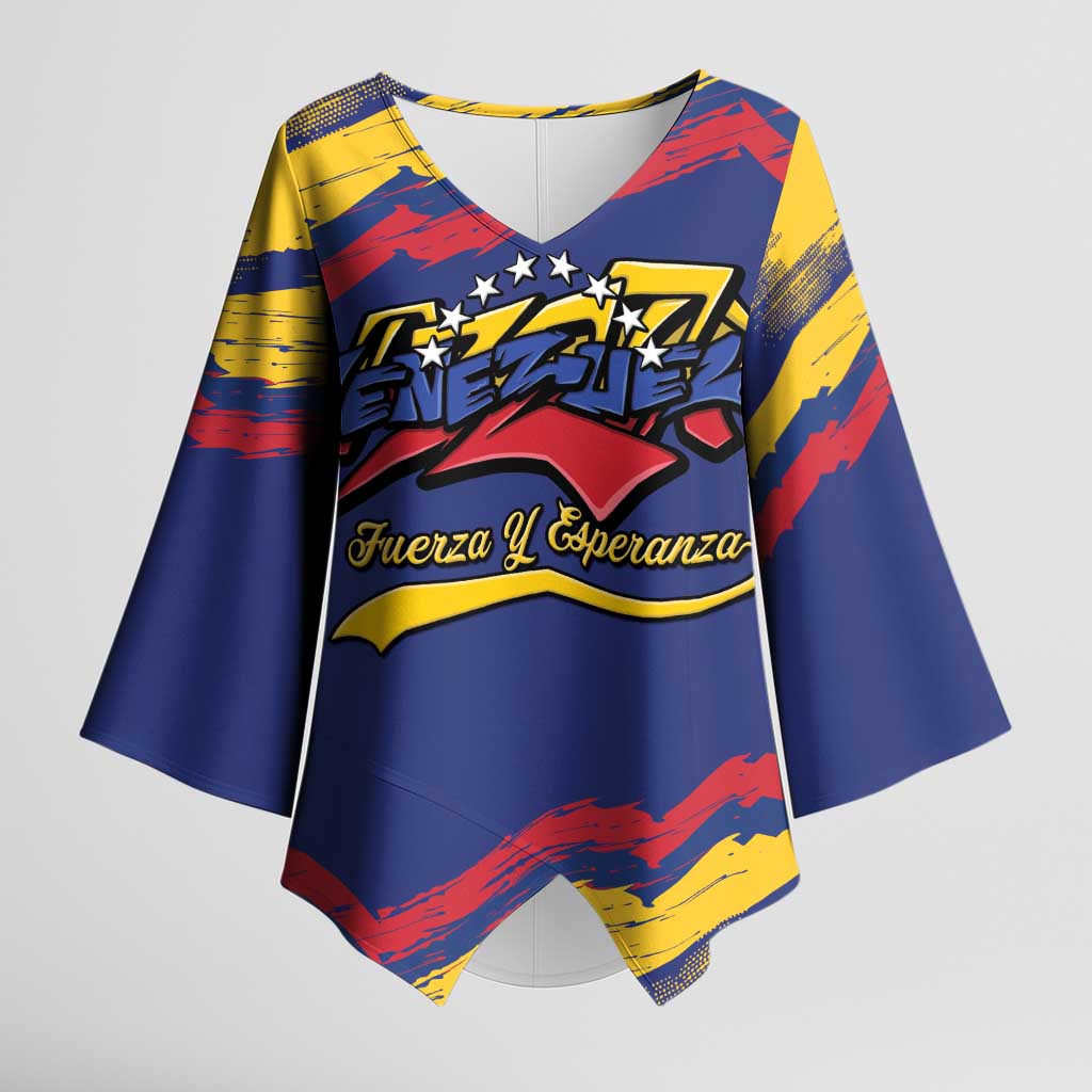 Venezuela Fuerza Y Esperanza Kimono Sleeve Blouse - Wonder Print Shop