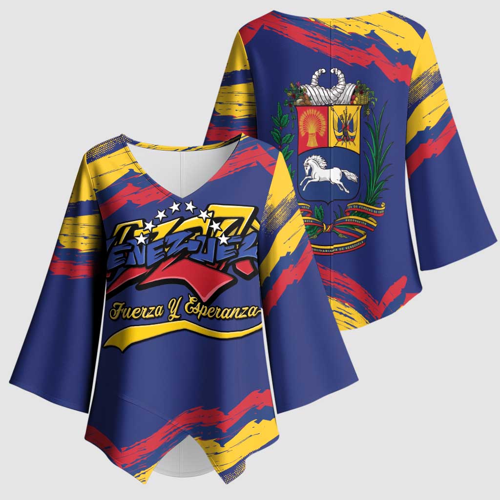 Venezuela Fuerza Y Esperanza Kimono Sleeve Blouse - Wonder Print Shop