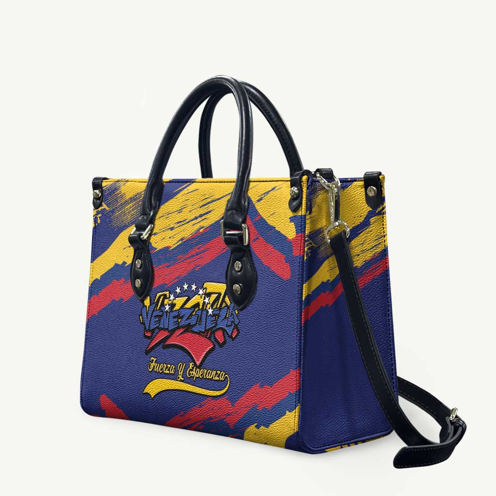 Venezuela Fuerza Y Esperanza Leather Bag - Wonder Print Shop