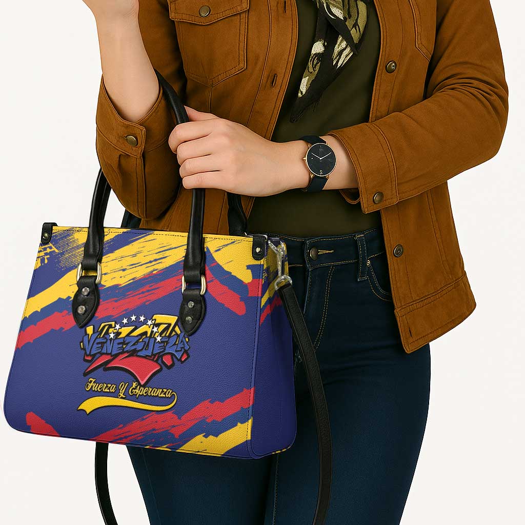 Venezuela Fuerza Y Esperanza Leather Bag - Wonder Print Shop
