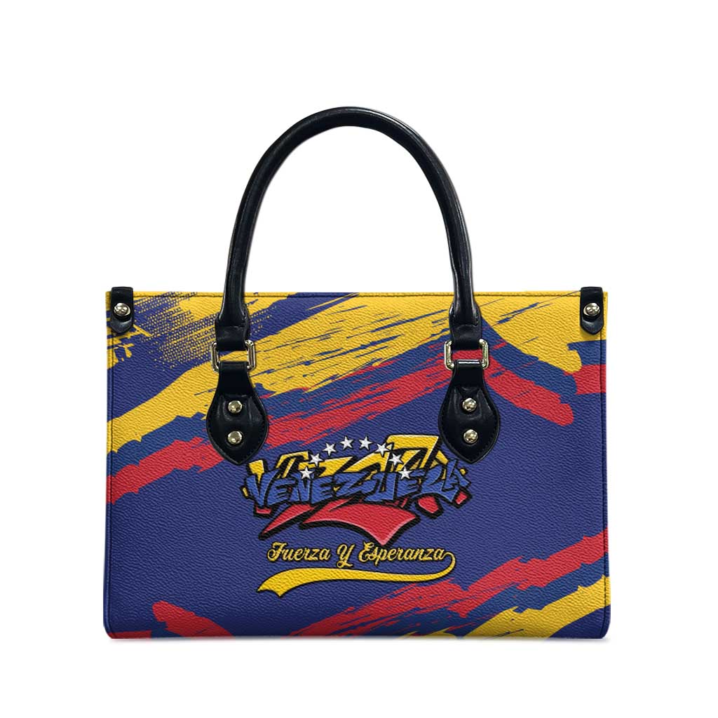 Venezuela Fuerza Y Esperanza Leather Bag - Wonder Print Shop