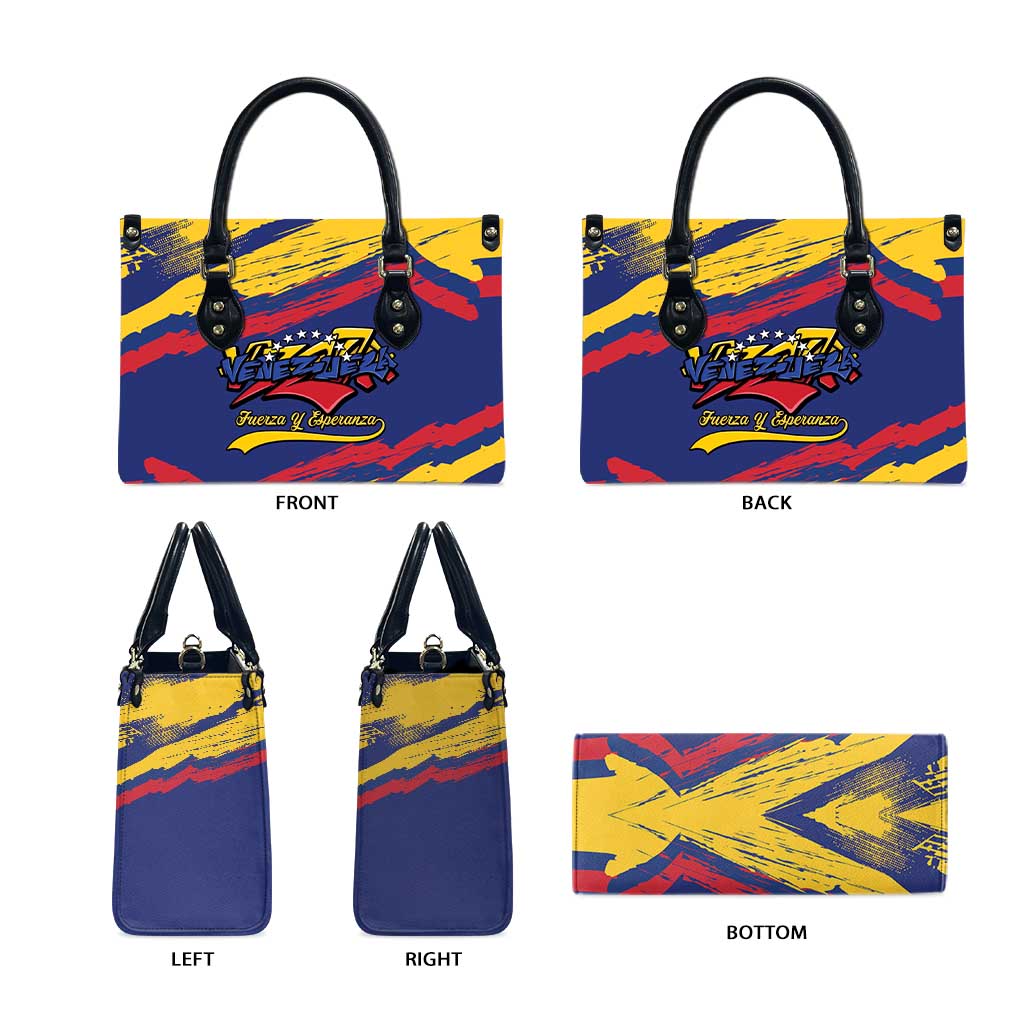 Venezuela Fuerza Y Esperanza Leather Bag - Wonder Print Shop