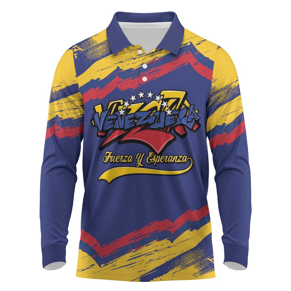 Venezuela Fuerza Y Esperanza Long Sleeve Polo Shirt - Wonder Print Shop