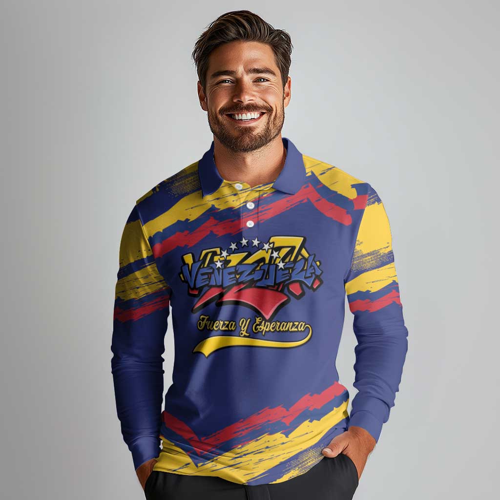 Venezuela Fuerza Y Esperanza Long Sleeve Polo Shirt - Wonder Print Shop