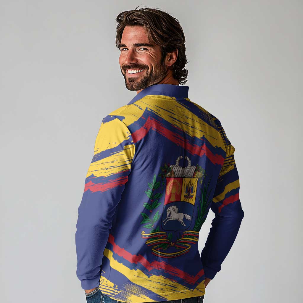 Venezuela Fuerza Y Esperanza Long Sleeve Polo Shirt - Wonder Print Shop