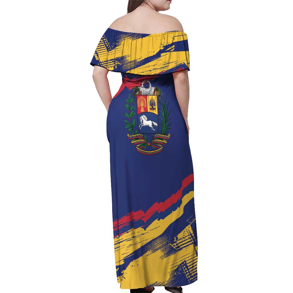 Venezuela Fuerza Y Esperanza Off Shoulder Maxi Dress - Wonder Print Shop