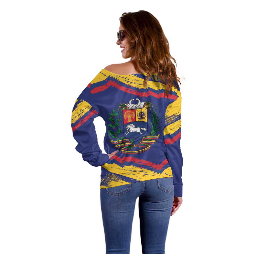 Venezuela Fuerza Y Esperanza Off Shoulder Sweater - Wonder Print Shop