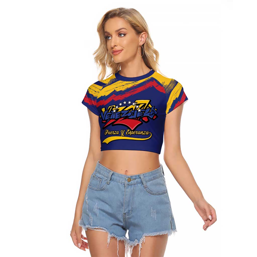 Venezuela Fuerza Y Esperanza Raglan Cropped T Shirt - Wonder Print Shop