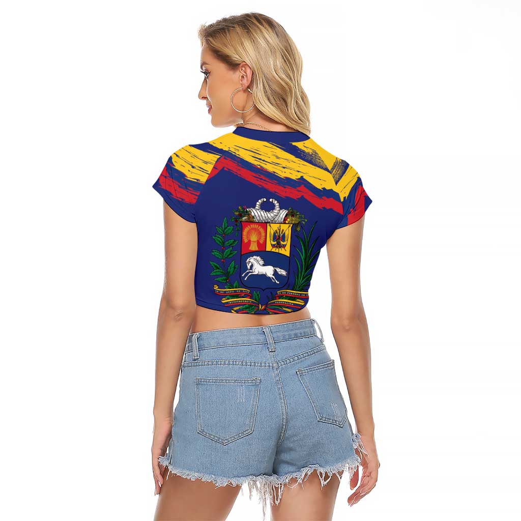 Venezuela Fuerza Y Esperanza Raglan Cropped T Shirt - Wonder Print Shop