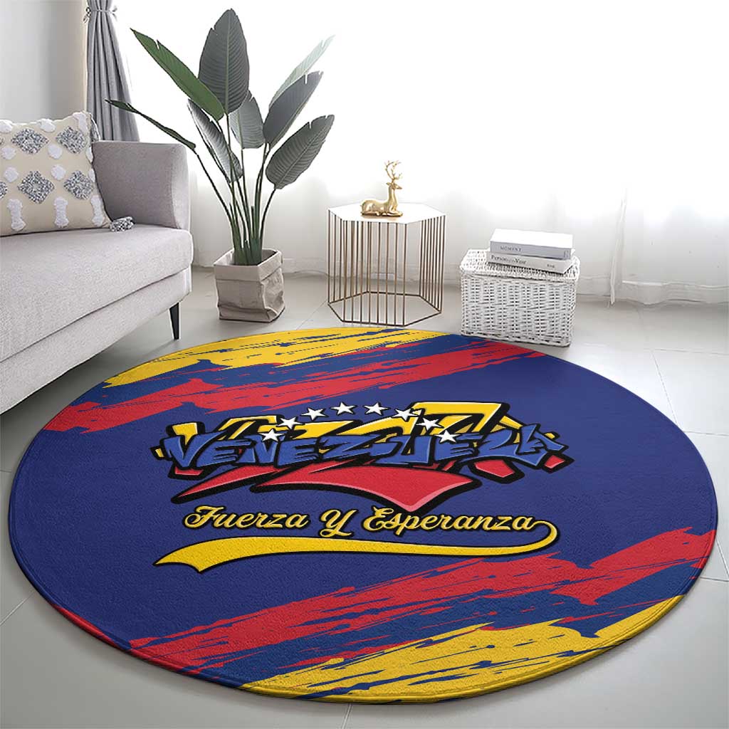Venezuela Fuerza Y Esperanza Round Carpet - Wonder Print Shop