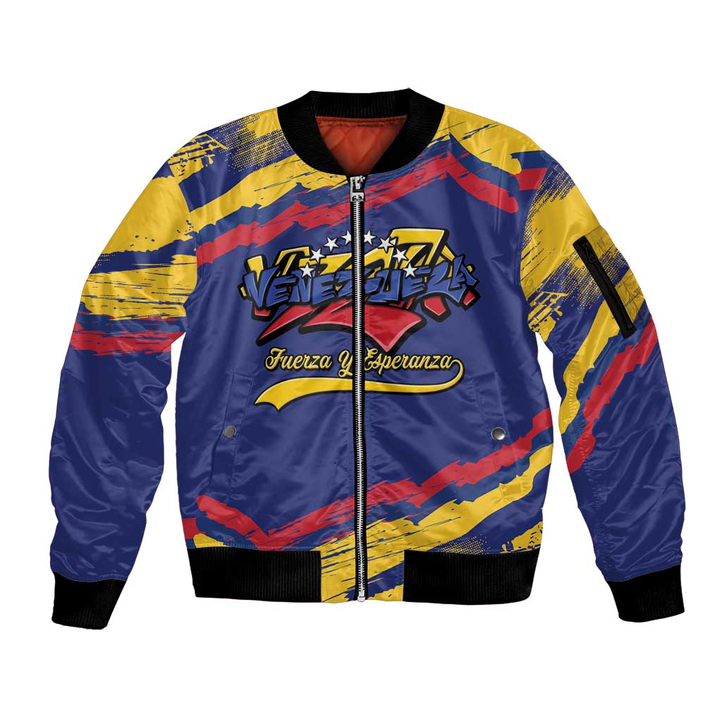Venezuela Fuerza Y Esperanza Sleeve Zip Bomber Jacket - Wonder Print Shop